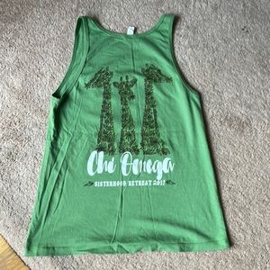 Chi Omega FGCU Green tank top - size small